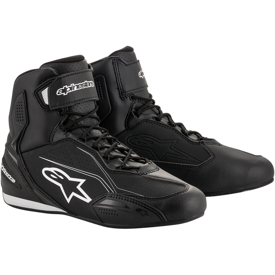 Botas Alpinestars Faster 3 Botas de mota pretas Alpinestars com detalhes em branco