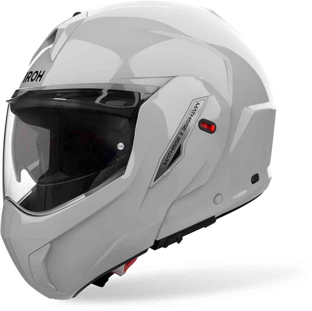 Capacete Airoh Mathisse II Capacete de motocicleta branco com viseira transparente e detalhes pretos
