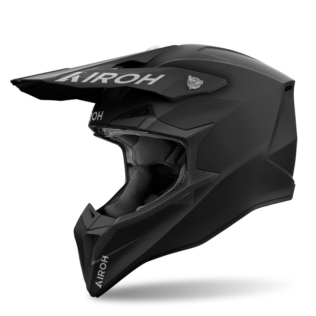 Capacete Airoh Wraap Color Preto Capacete de motocross preto fosco KIROH com interior acolchoado