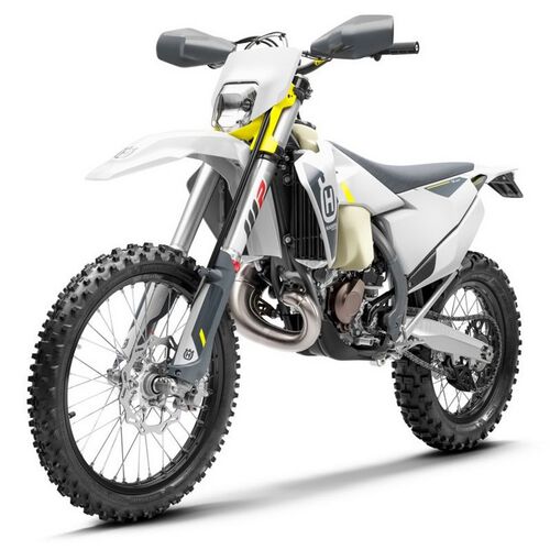 Husqvarna TE 150i 2022 Motocross branca com detalhes cinza e amarelo