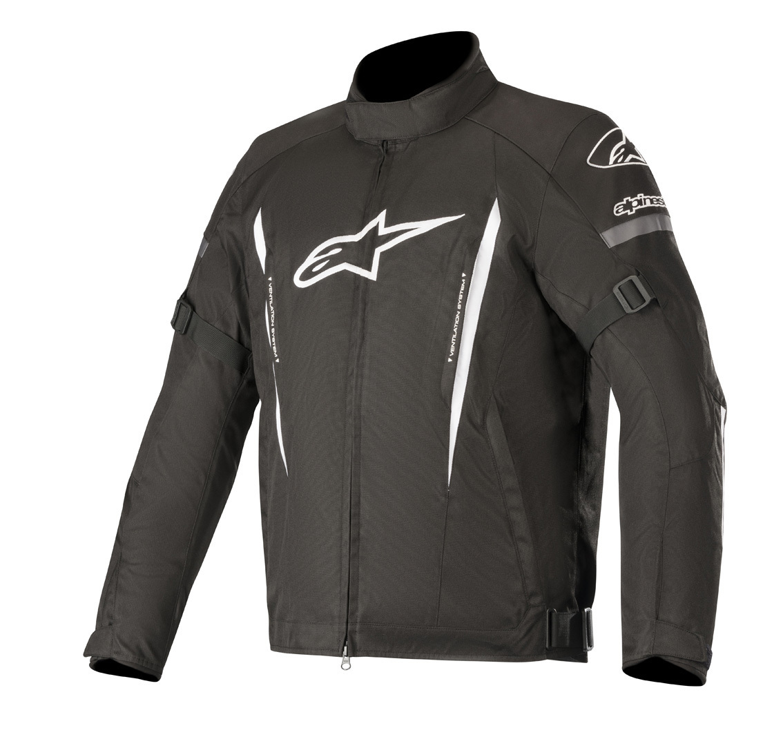 Casaco Alpinestars Gunner V2 Waterproof Casaco preto de motociclista com logotipos brancos Alpinestars