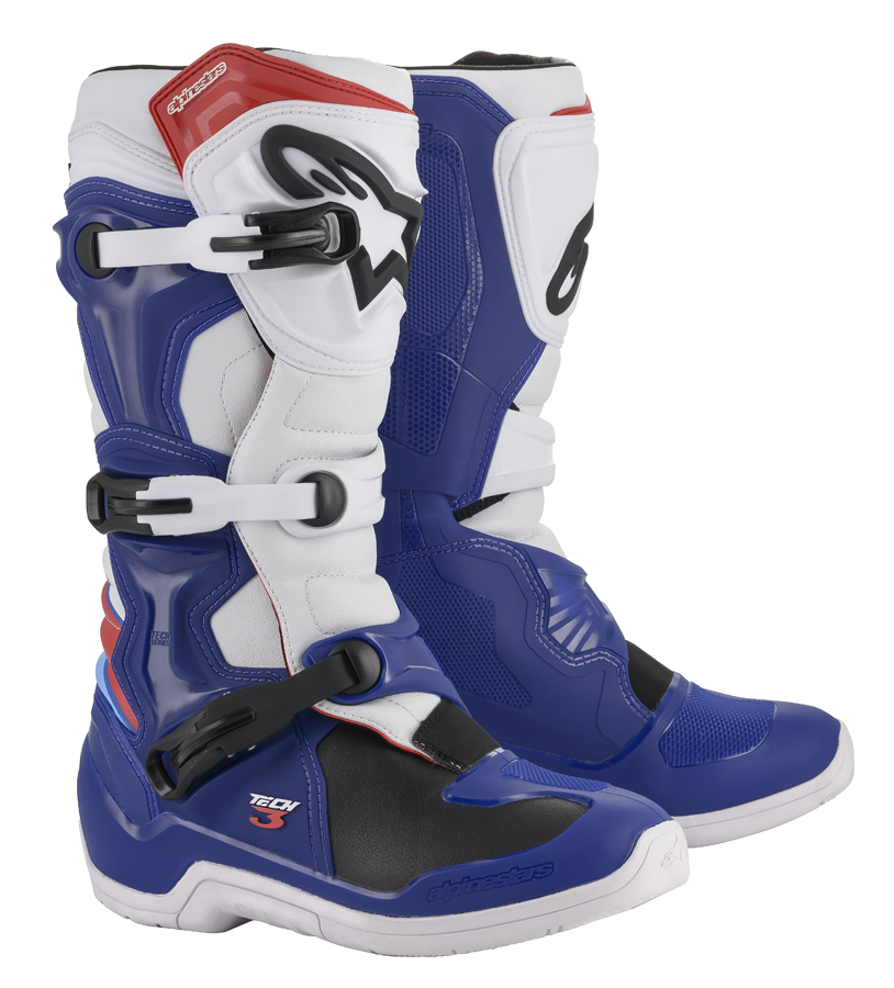 Botas Alpinestars Tech 3 Azul / Vermelho Botas de motocross Alpinestars Tech 3 azul, branco, preto e vermelho