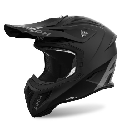 Capacete integral motocross preto fosco AIROH com visor e ventilação