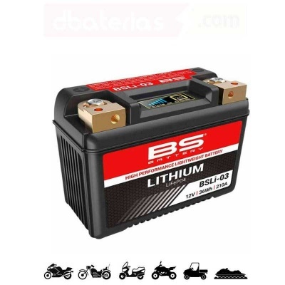 Bateria BS Battery Lithium LiFePO4 12V 36Wh 210A preta e vermelha