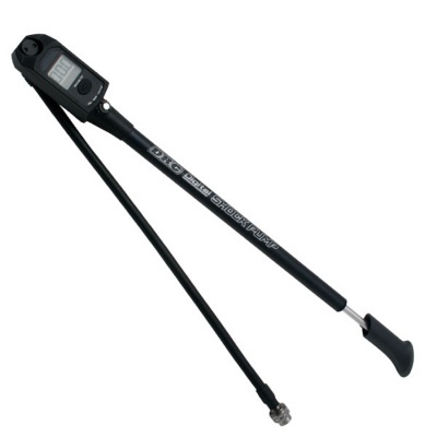 Bomba de ar preta para bicicleta com medidor digital