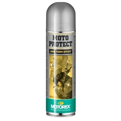 Spray Moto Protect da Motorex, embalagem metálica com rótulo colorido