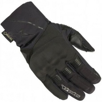 Luva preta para motociclista com logótipos Alpinestars e GORE-TEX