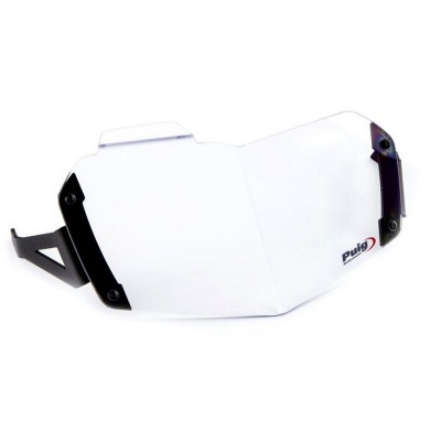 Para-brisas para mota acrílico transparente com suportes pretos e logo Puig