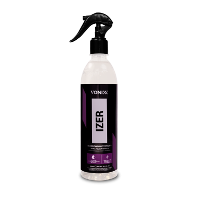 Frasco spray com rótulo preto e roxo VONNIX IZER