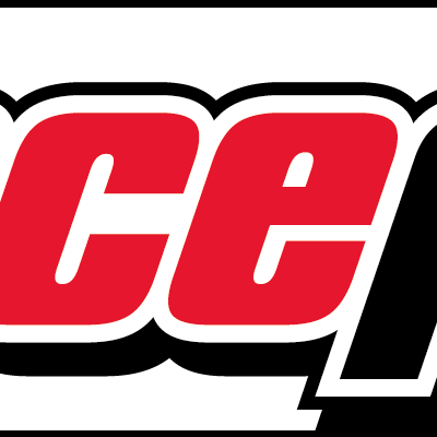 Logótipo Racepro com letras vermelhas e pretas sobre fundo branco