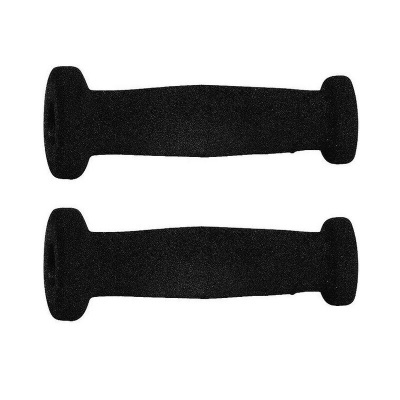 Par de punhos de bicicleta pretos com extremidades arredondadas