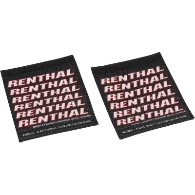 Dois tapetes pretos com texto branco e vermelho RENTHAL