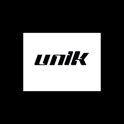 Logótipo preto da palavra 'unik' em fundo branco