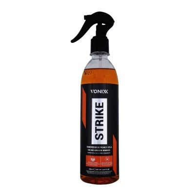 Spray limpador Vonixx Strike laranja em embalagem plástica com tampa preta