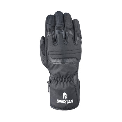 Luva preta SPARTAN com punho ajustável e detalhes em relevo