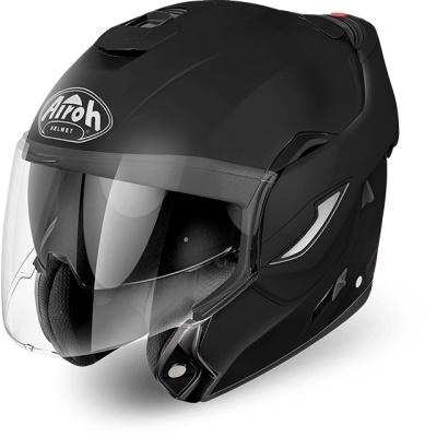 capacete de moto preto fosco com visor transparente da marca Airoh
