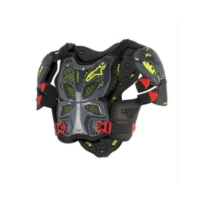 Cinto protetor preto e cinzento com detalhes amarelos e vermelhos Alpinestar