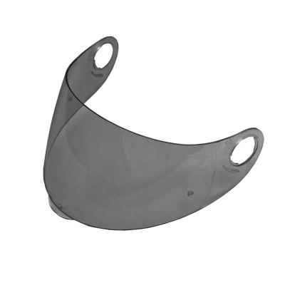 Visor fumado para capacete com aberturas circulares nas extremidades