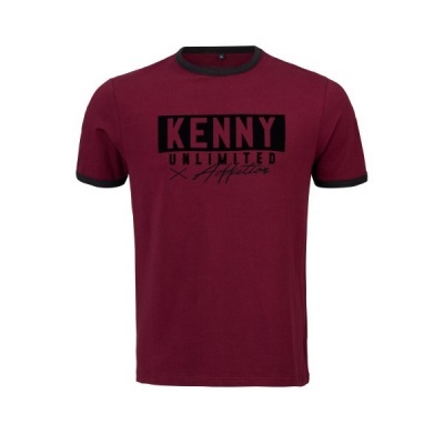 T-shirt bordô com estampa preta KENNY UNLIMITED na frente