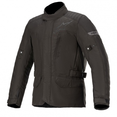 Casaco de motociclista preto Alpinestars com bolsos e fecho frontal