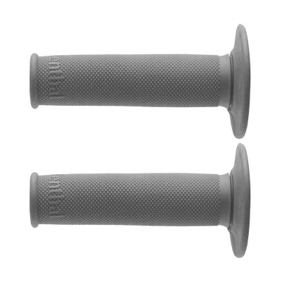 Par de punhos cinzentos texturizados para guiador de bicicleta