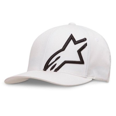 Boné branco com logótipo em preto bordado na frente