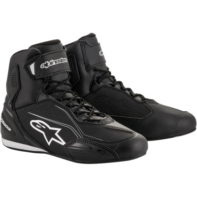 Botas de mota pretas Alpinestars com detalhes em branco