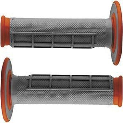 Par de punhos cinzentos com detalhes laranja para guiador