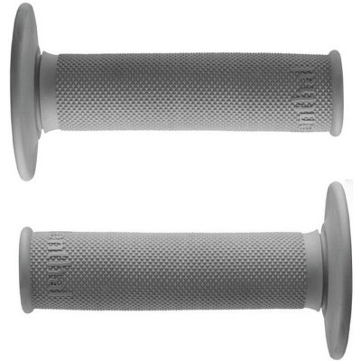 Par de punhos cinzentos para guiador com textura antiderrapante e palavra cult em relevo