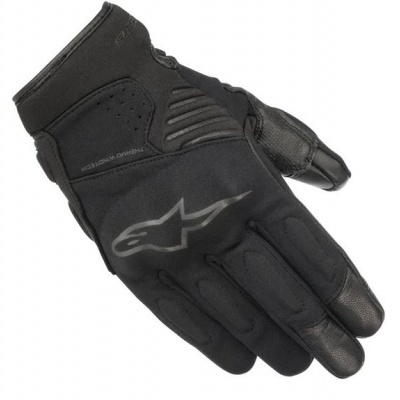 Luva preta para motociclista com logótipo Alpinestars e detalhes acolchoados