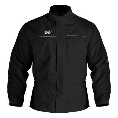 Casaco preto com logo branco OXFORD RAIN SEAL no peito