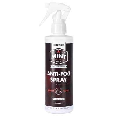 Spray anti-embaciamento Oxford Mint 250 ml com rótulo preto e texto branco e vermelho