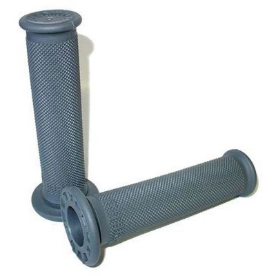 Par de punhos para guiador de bicicleta em borracha cinza escura texturizada