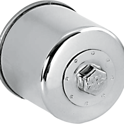 Filtro de óleo metálico prateado com parafuso hexagonal