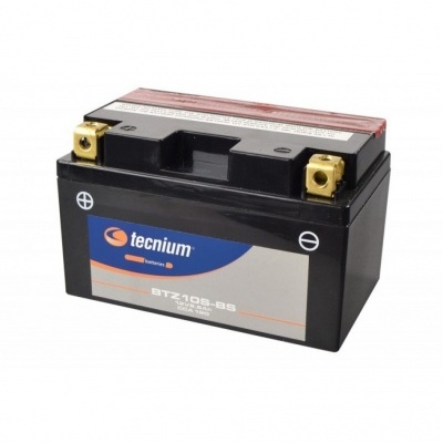 Bateria de motocicleta Tecnium BTZ10S-BS com etiqueta colorida