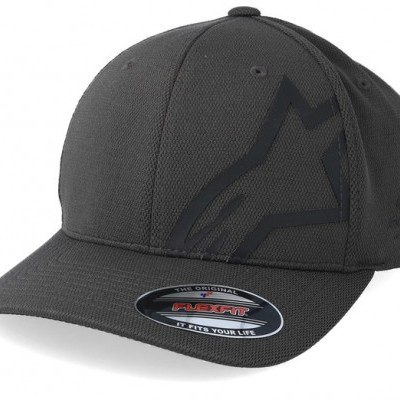 Boné preto com pala curva e logótipo preto