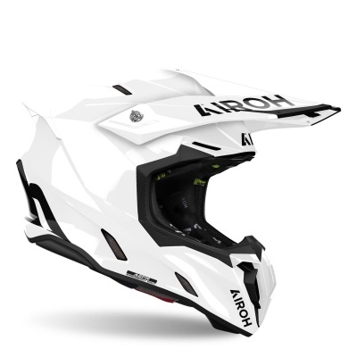 Capacete de motocross branco e preto da marca AIROH
