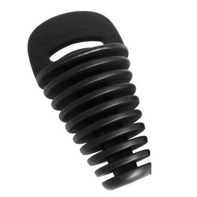 Parador de porta preto em borracha com design em espiral