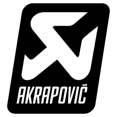 Logótipo preto da marca AKRAPOVIC com texto