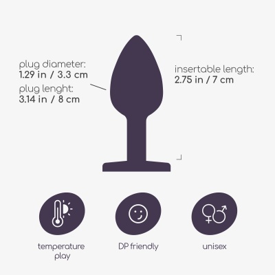 Ilustração de plugue, medidas e ícones explicativos