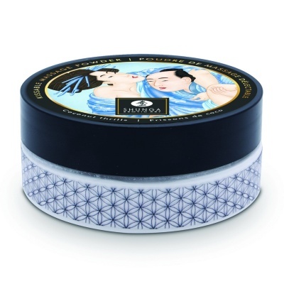 Embalagem redonda de creme massage powder com ilustração japonesa na tampa