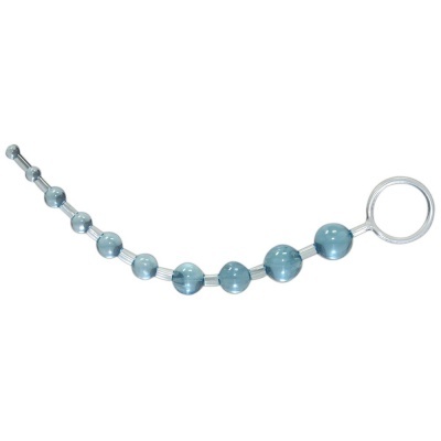 Conjunto de contas anais transparentes e azuis com anel de manuseio