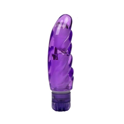 Vibrador roxo translúcido com textura espiral