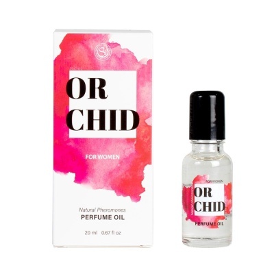 Óleo de perfume OR CHID para mulheres com embalagem branca e rosa