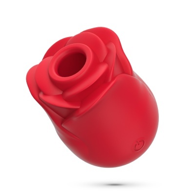 Dispositivo vermelho em forma de rosa com superfície lisa