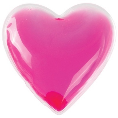 Produto em forma de coração rosa translúcido brilhante