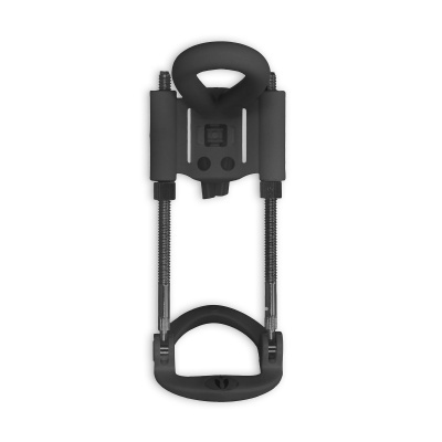 Aparelho de exercício portátil preto com alças e molas