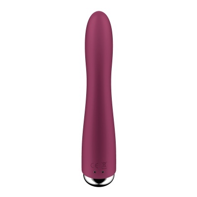 Vibrador vinho de silicone com base metálica prateada