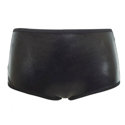 Cuecas masculinas pretas em material tipo couro