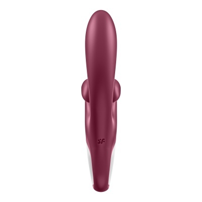 Produto ergonómico em silicone vermelho e branco com inscrição SF